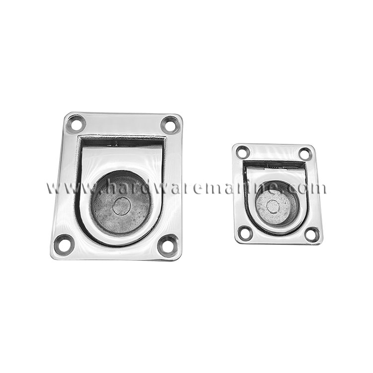 316 Keluli Tahan Karat Square Flush Ring Tarik Dek Hatch Kabinet Spring Lift Selak