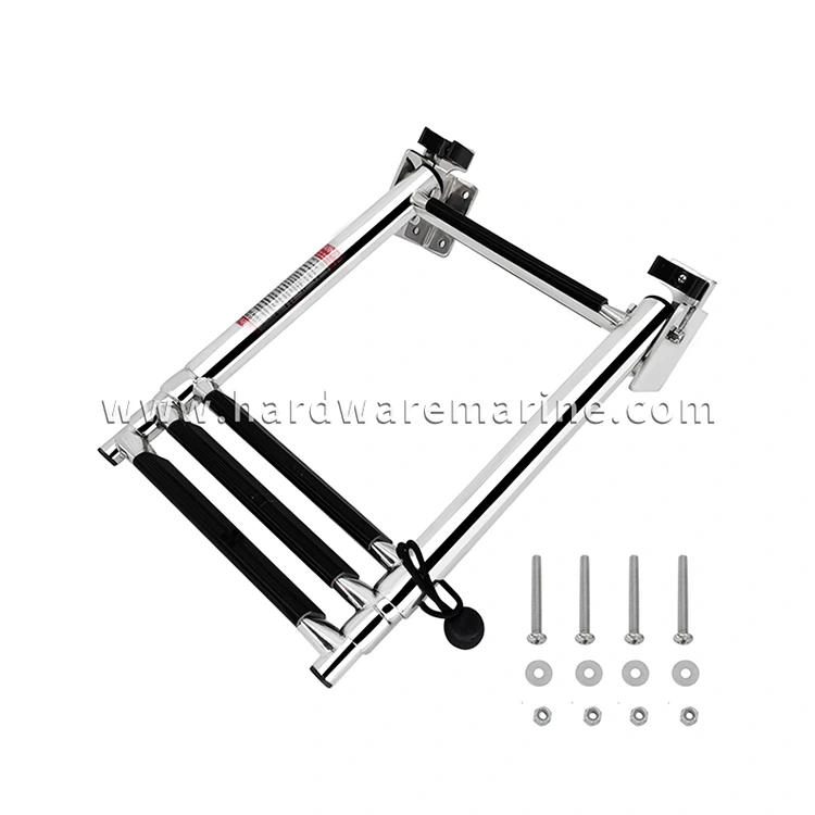 Keluli tahan karat Marin 4 Langkah Lock Telescoping Boat Ladder
